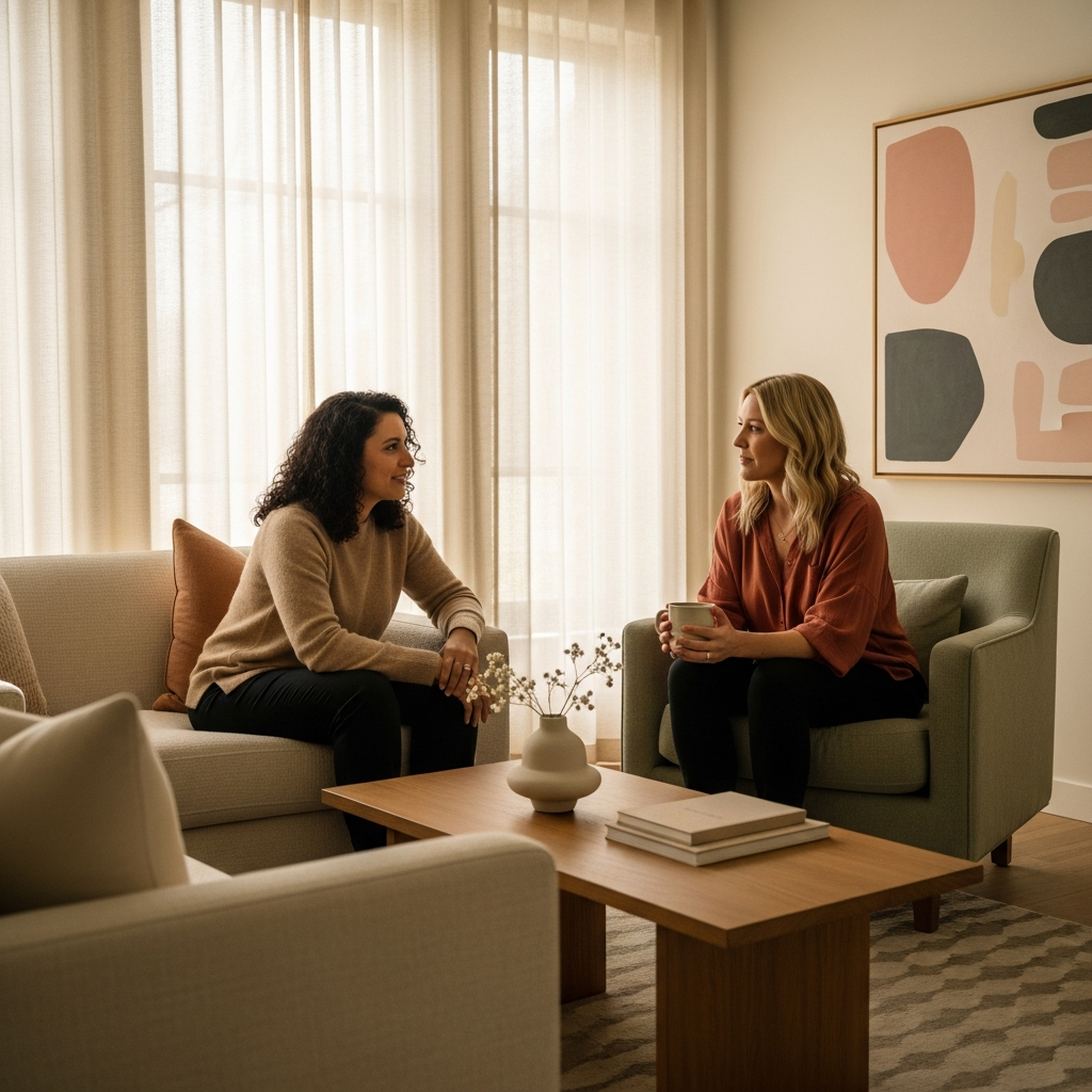Therapy session for eating disorder recovery